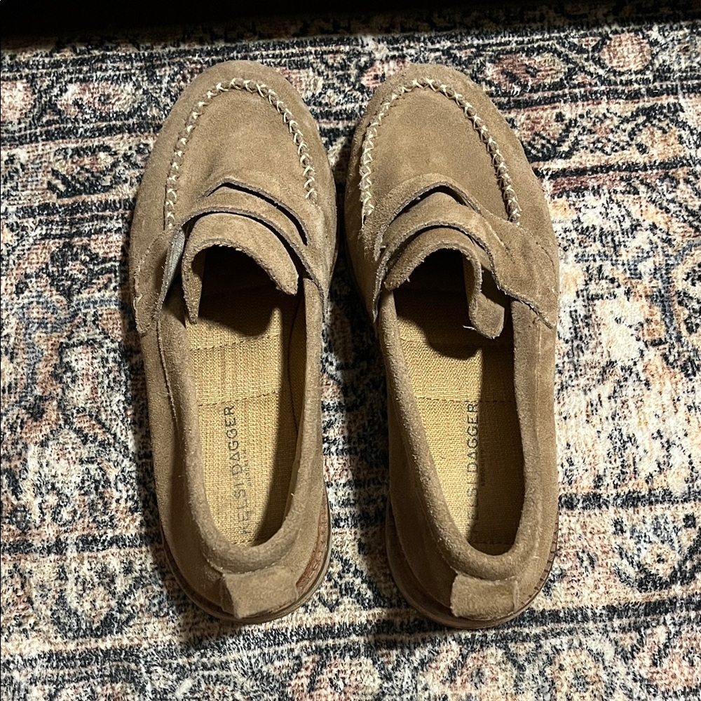 Kelsi Dagger Tan Suede Loafers